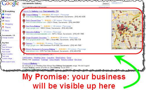 My promise - visibility in the local search results