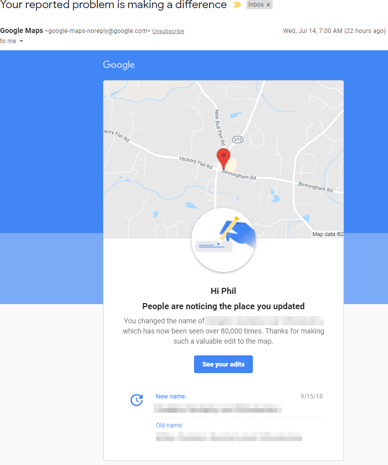 Google Begins Cheering Anti-Spam Edits in Google Maps